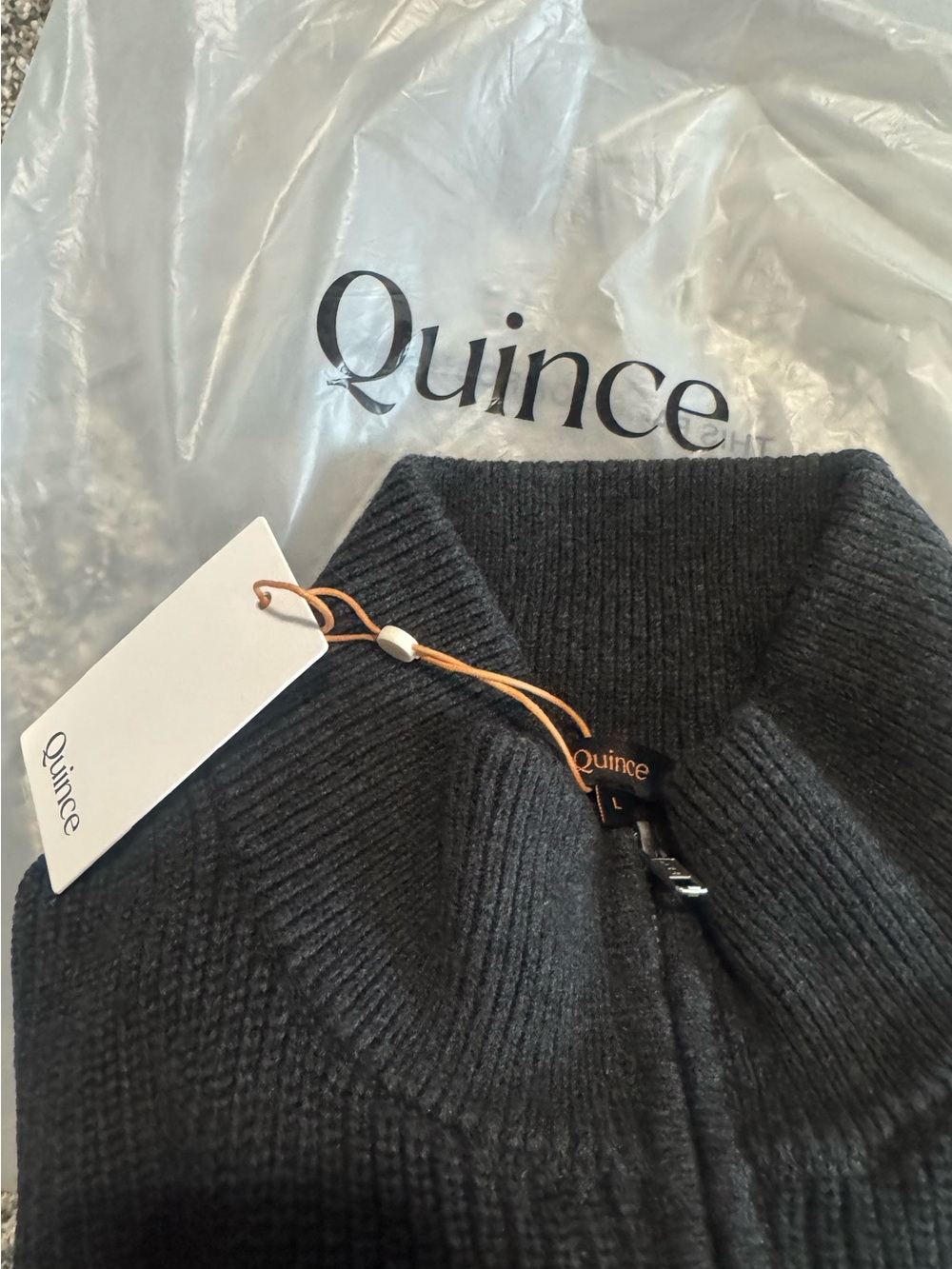 NWT Men's Quince 100% Organic Cotton Ribbed Quarter Zip - Picture 7 of 7